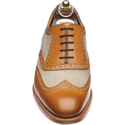 Product image for Herring Henley II mens two-tone brogues in tan and canvas (second)