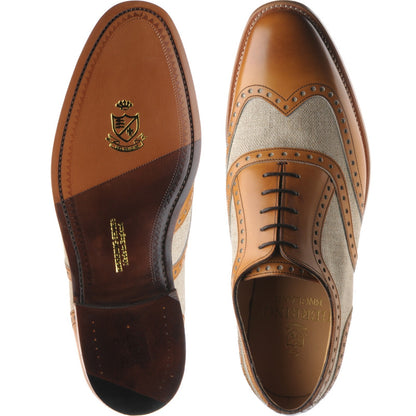 Product image for Herring Henley II mens two-tone brogues in tan and canvas (second)