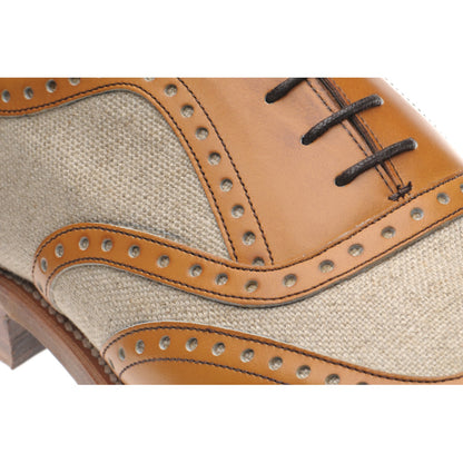 Product image for Herring Henley II mens two-tone brogues in tan and canvas (second)