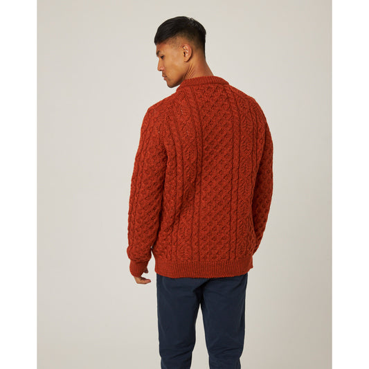 Product image for Herring Hudson Aran Jumper by Peregrine in orange