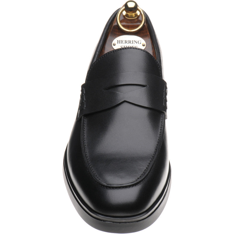 Product image for Herring Ibiza mens rubber-soled loafers in black calf