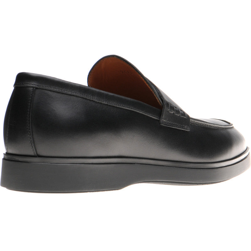 Product image for Herring Ibiza mens rubber-soled loafers in black calf