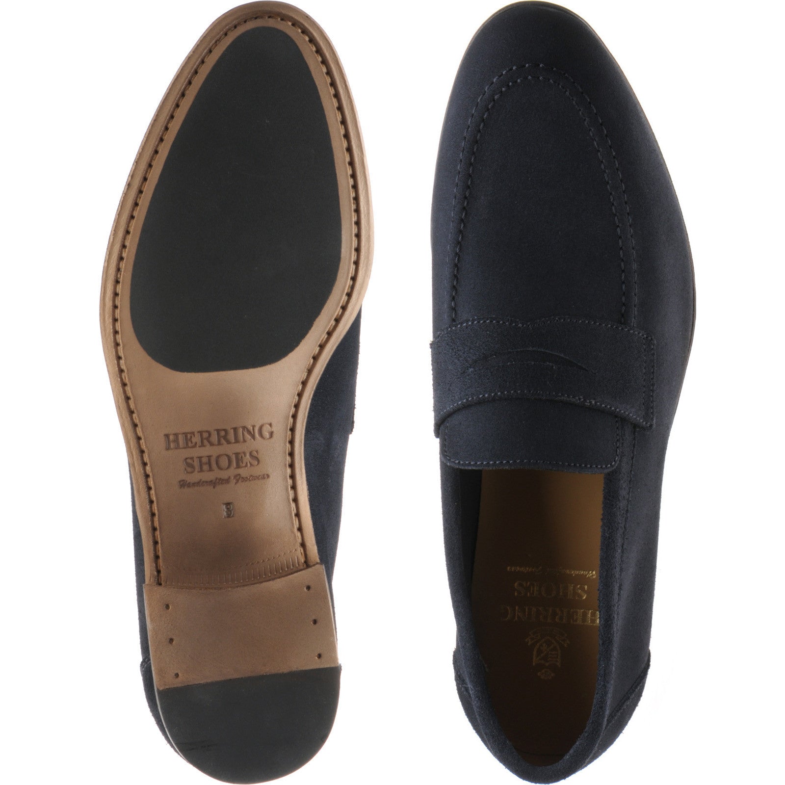 Product image for Herring Ibstock II mens hybrid-soled loafers in navy suede