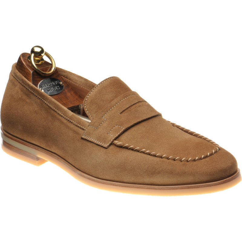 Product image for Herring Ives mens rubber-soled loafers in brown suede