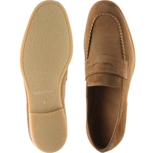 Product image for Herring Ives mens rubber-soled loafers in brown suede