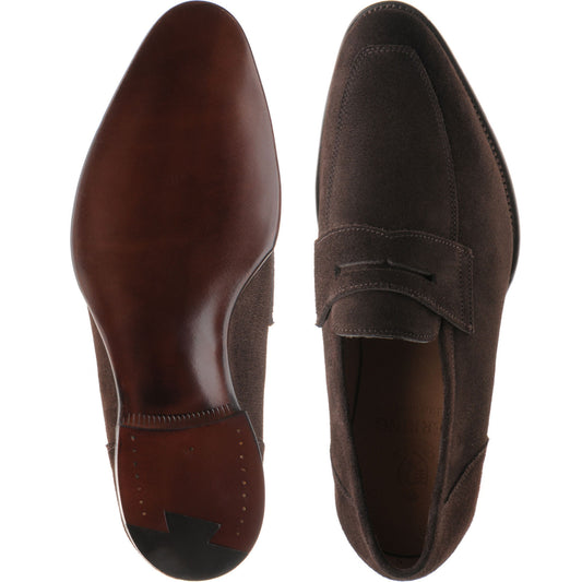 Product image for Herring James mens loafers in brown suede