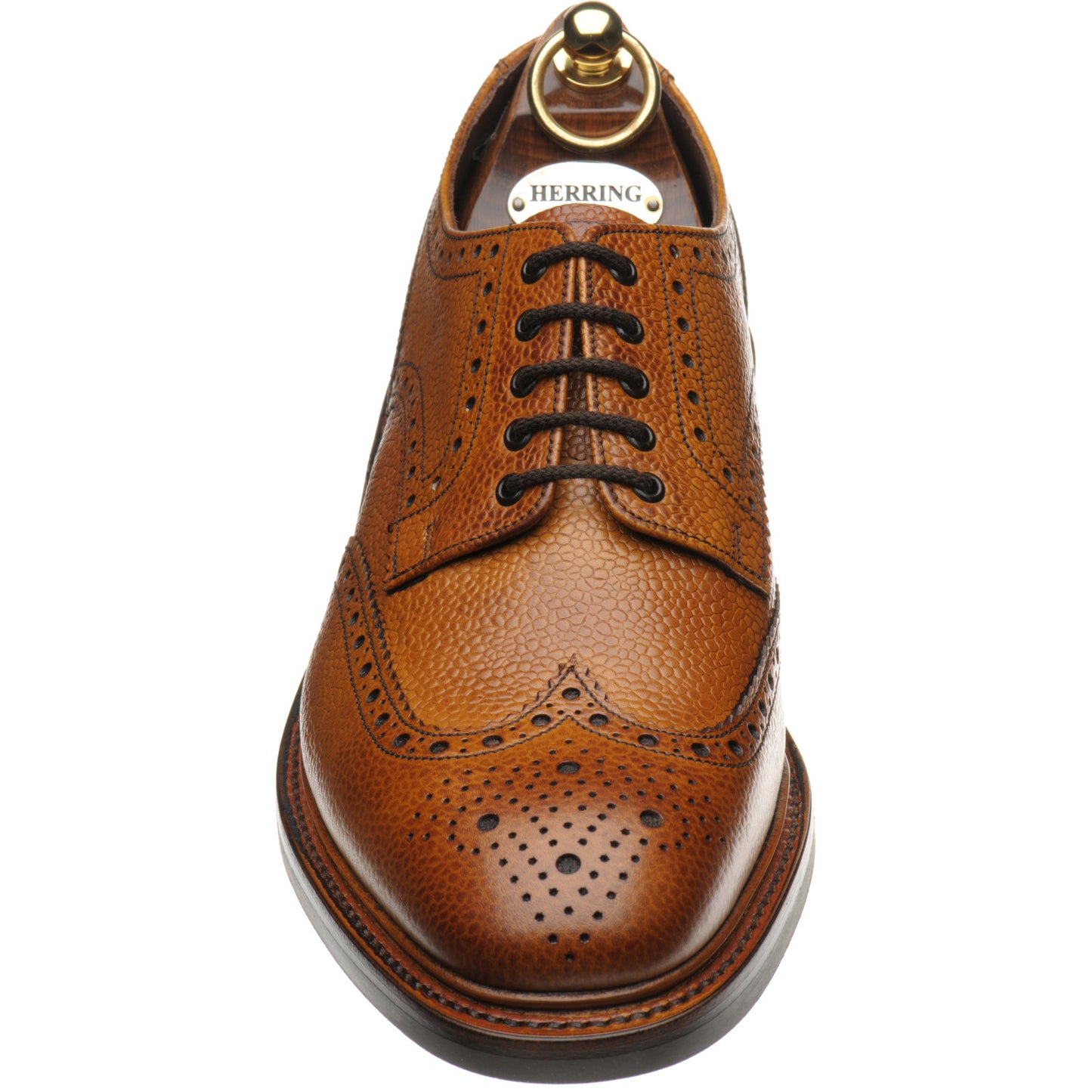 Product image for Herring Kendal (Rubber) mens rubber-soled brogues in tan grain (second)