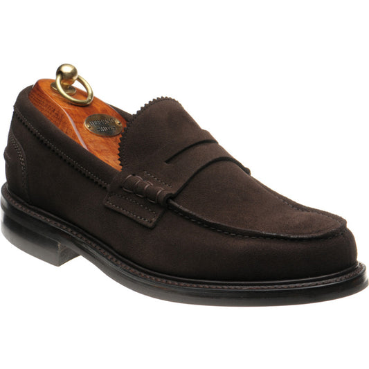 Product image for Herring Kennedy II R mens rubber-soled loafers in bitter choc suede