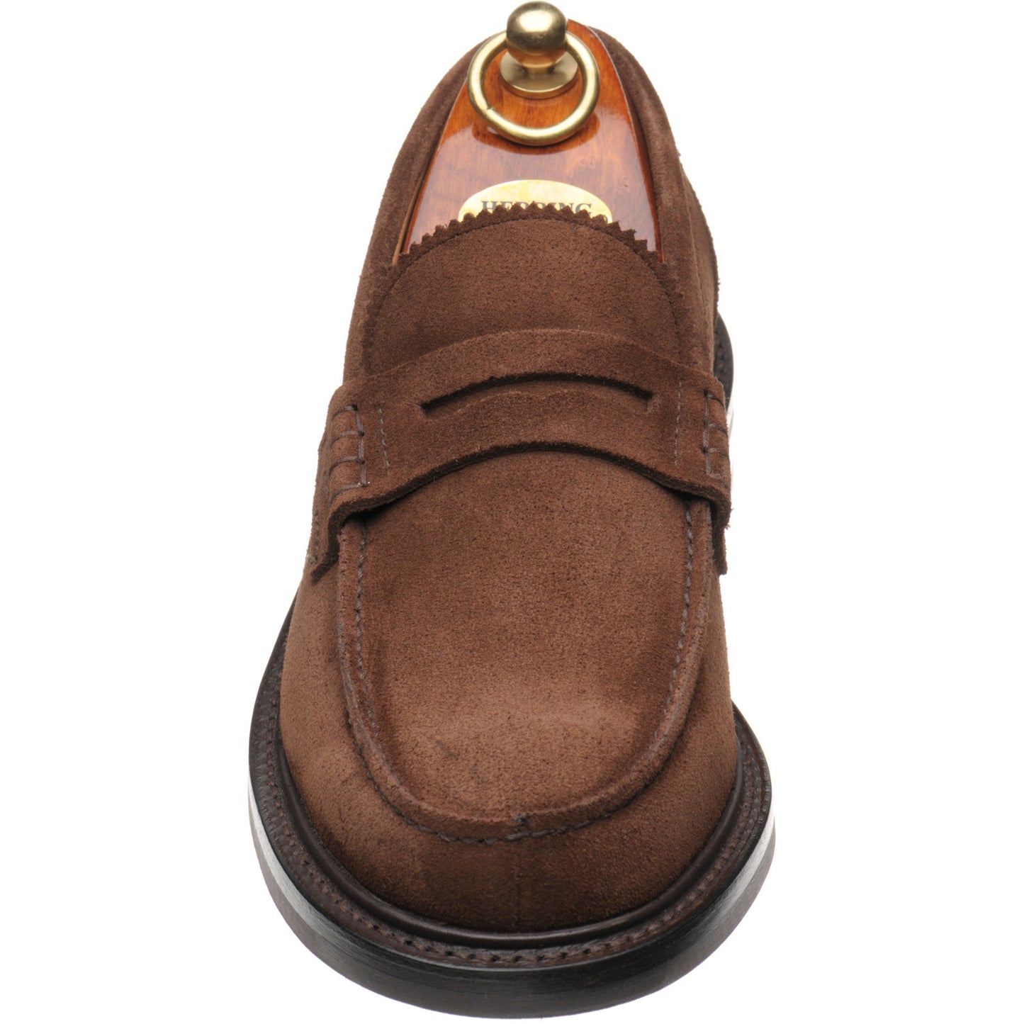 Product image for Herring Kennedy II R mens rubber-soled loafers in polo brown suede 