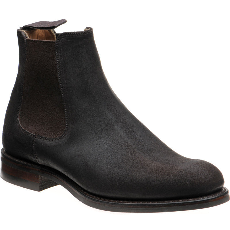 Product image for Herring Kirkby R mens rubber-soled Chelsea boots in brown waxy suede