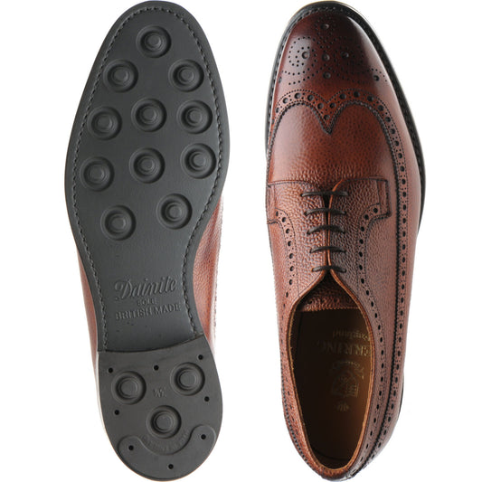 Product image for Herring Kirkoswold mens rubber-soled brogues in mahogany grain
