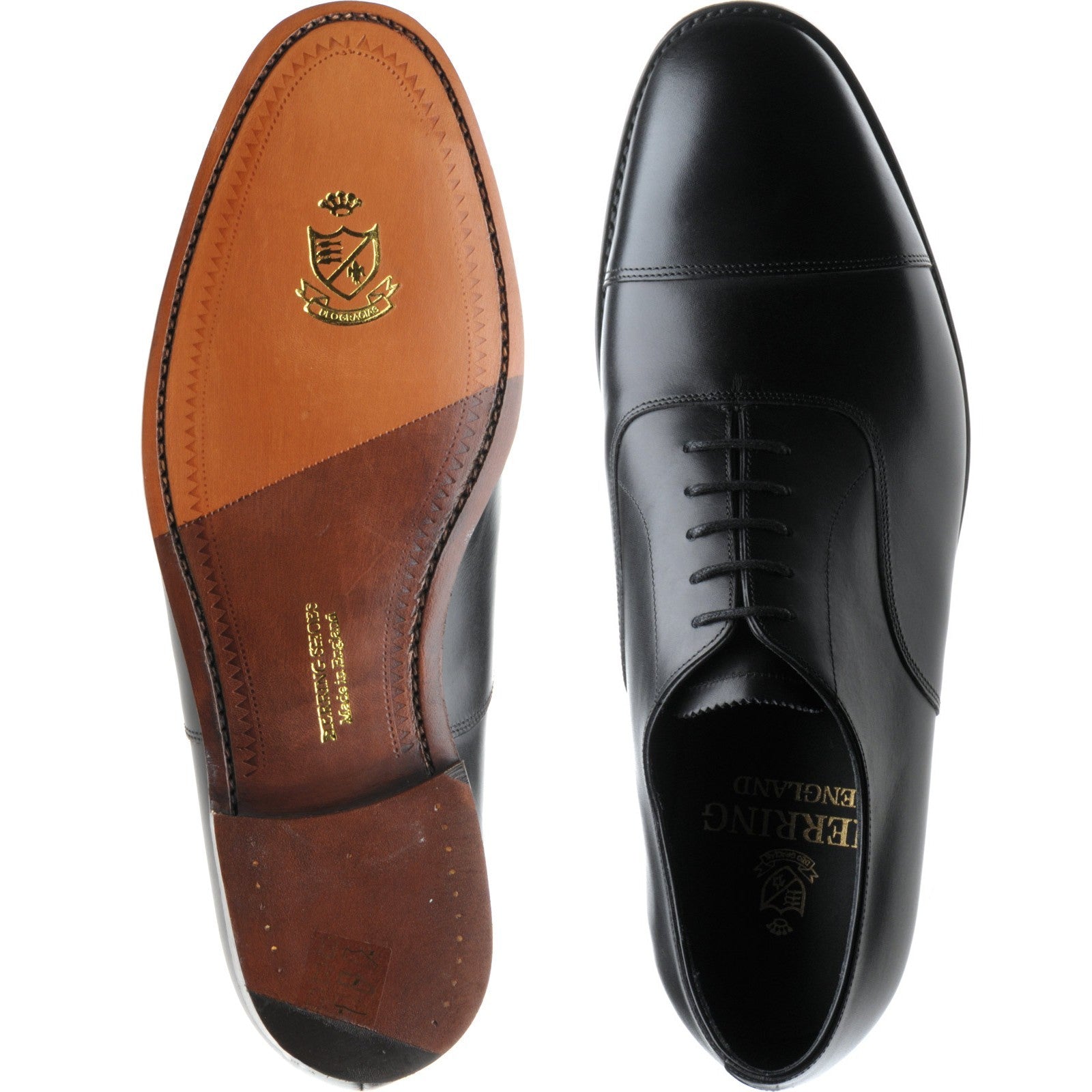 Product image for Herring Knightsbridge (Oxford) mens Oxfords in black calf (second)