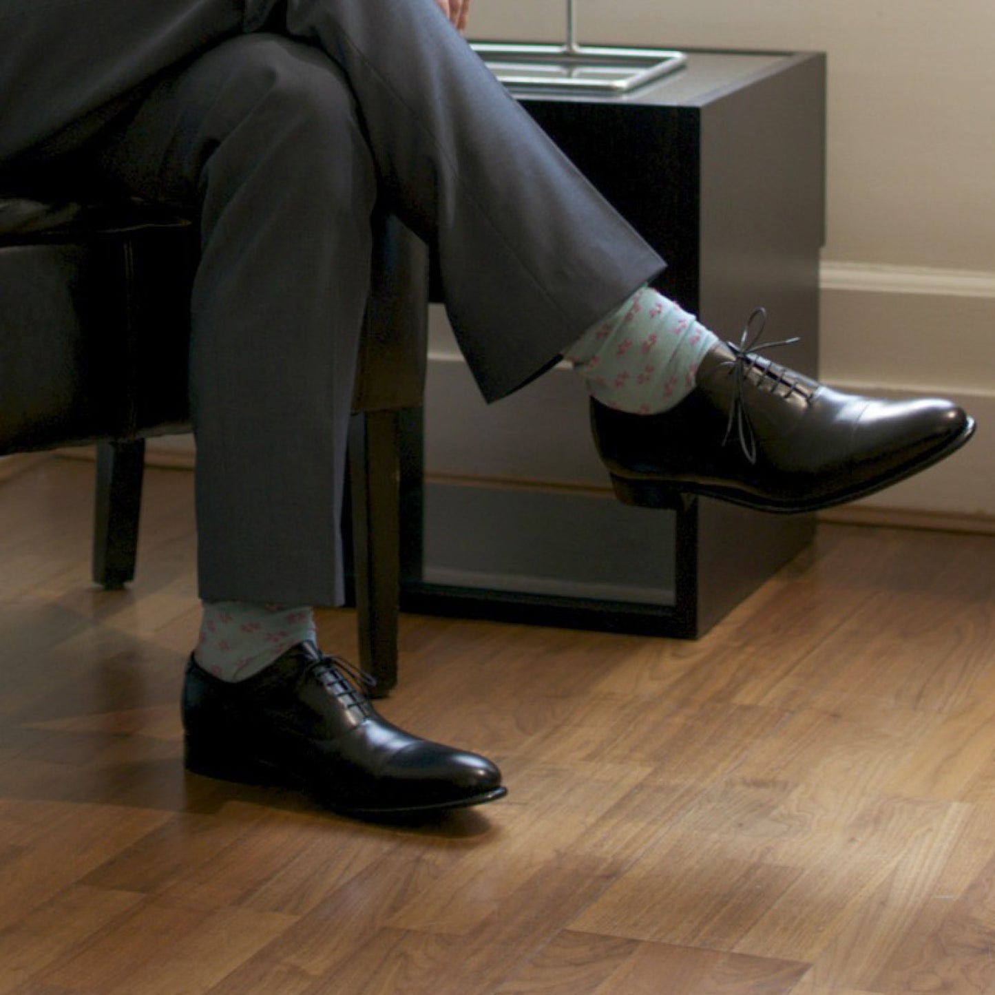 Product image for Herring Knightsbridge (Oxford) mens Oxfords in black calf (second)