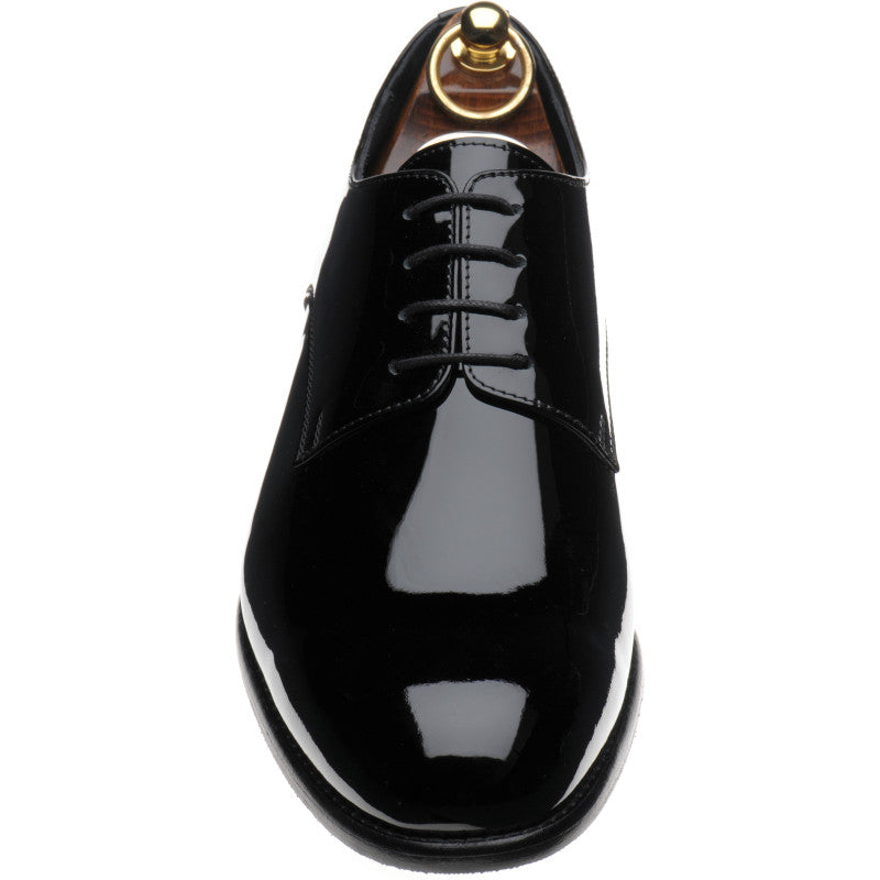 Product image for Herring Lagonda mens hybrid-soled Derby shoes in black patent