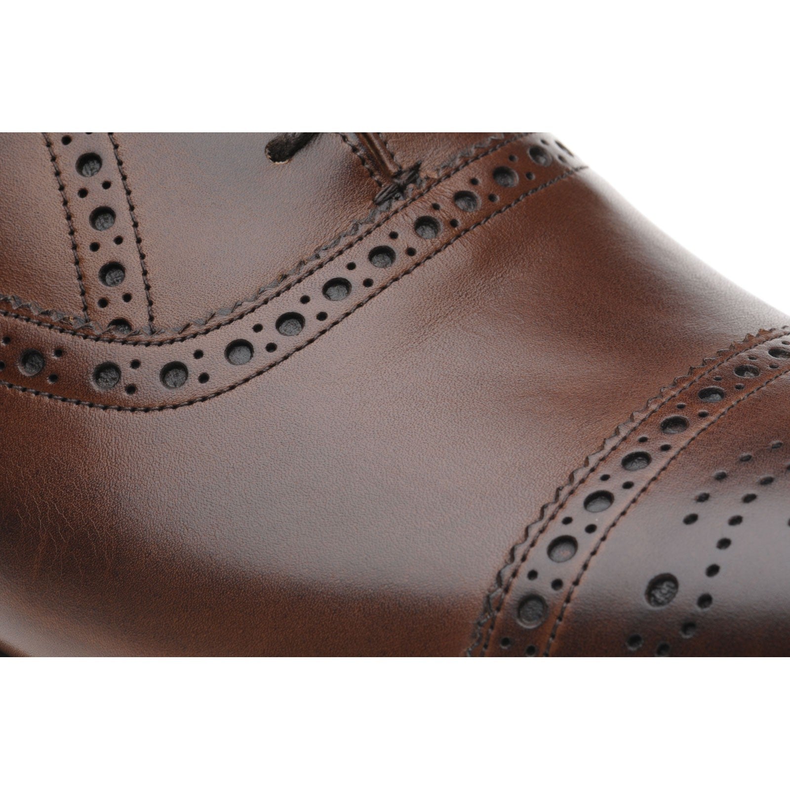 Product image for Herring Lambeth mens semi-brogues in mahogany calf