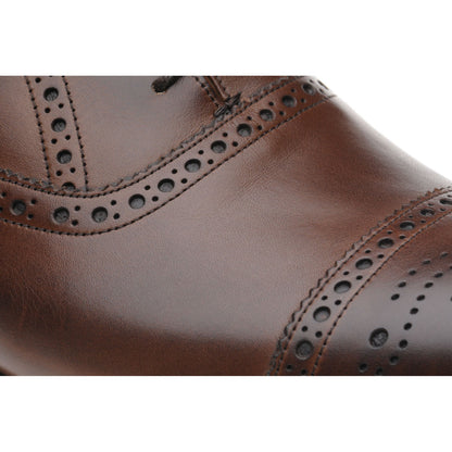Product image for Herring Lambeth mens semi-brogues in mahogany calf