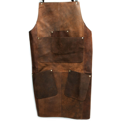 Product image for Herring Leather Apron in brown waxy
