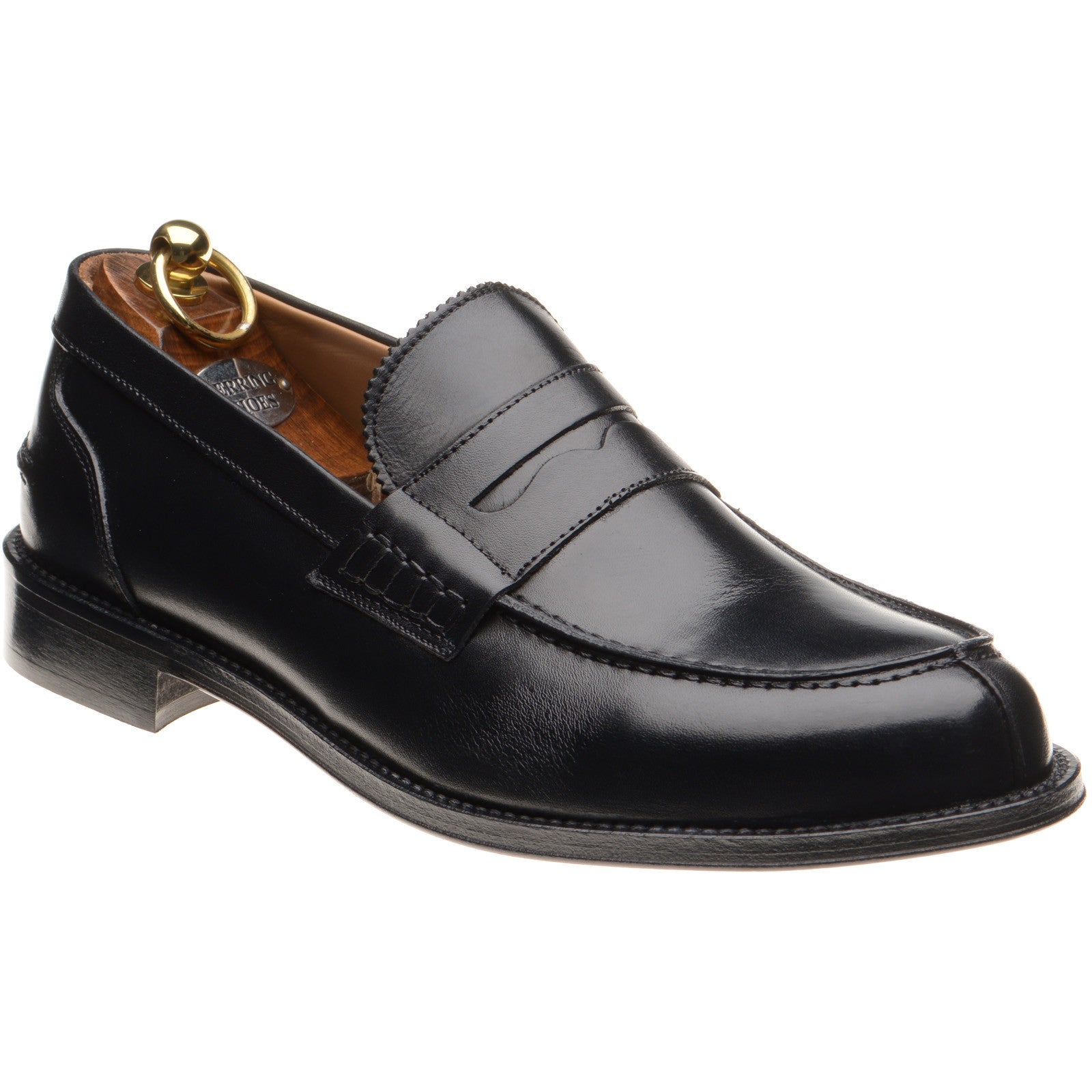 Product image for Herring Lombardo mens hybrid-soled loafers in black calf