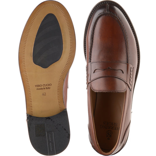 Product image for Herring Lombardo mens hybrid-soled loafers in brown calf