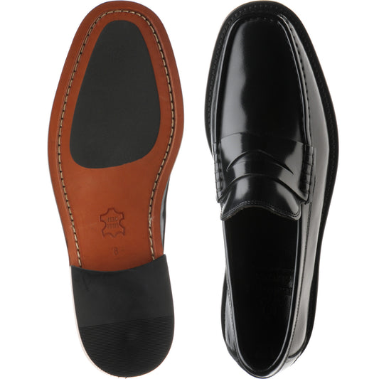 Product image for Herring Lucca mens hybrid-soled loafers in black polished
