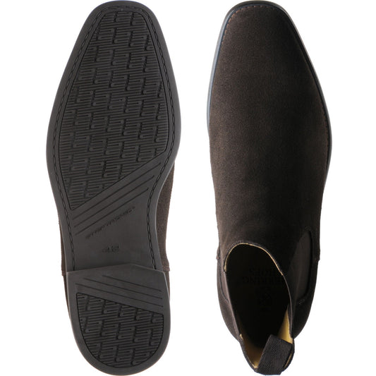 Product image for Herring Macclesfield mens rubber-soled Chelsea boots in brown suede