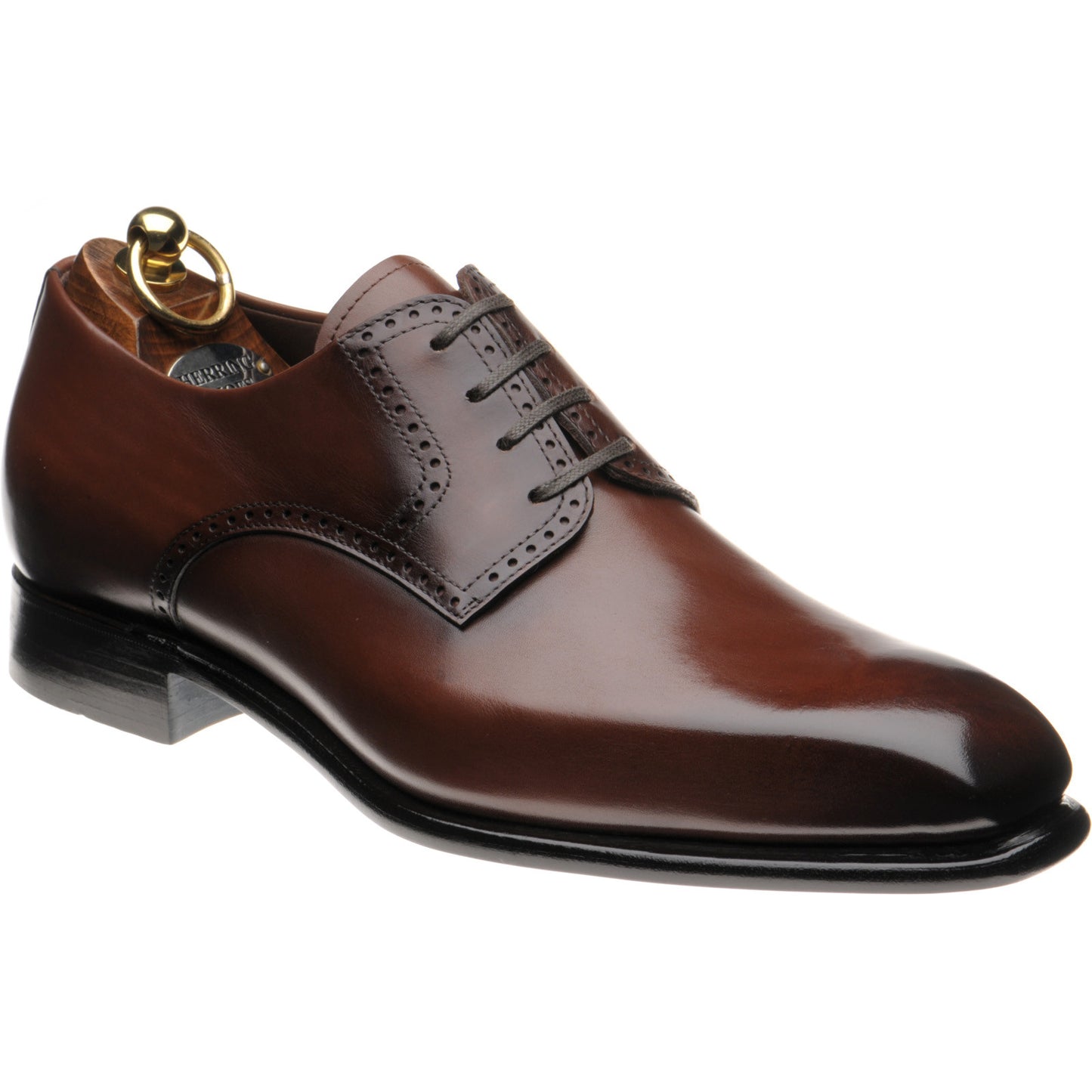 Product image for Herring Malborough mens Derby shoes in dark brown calf (second)