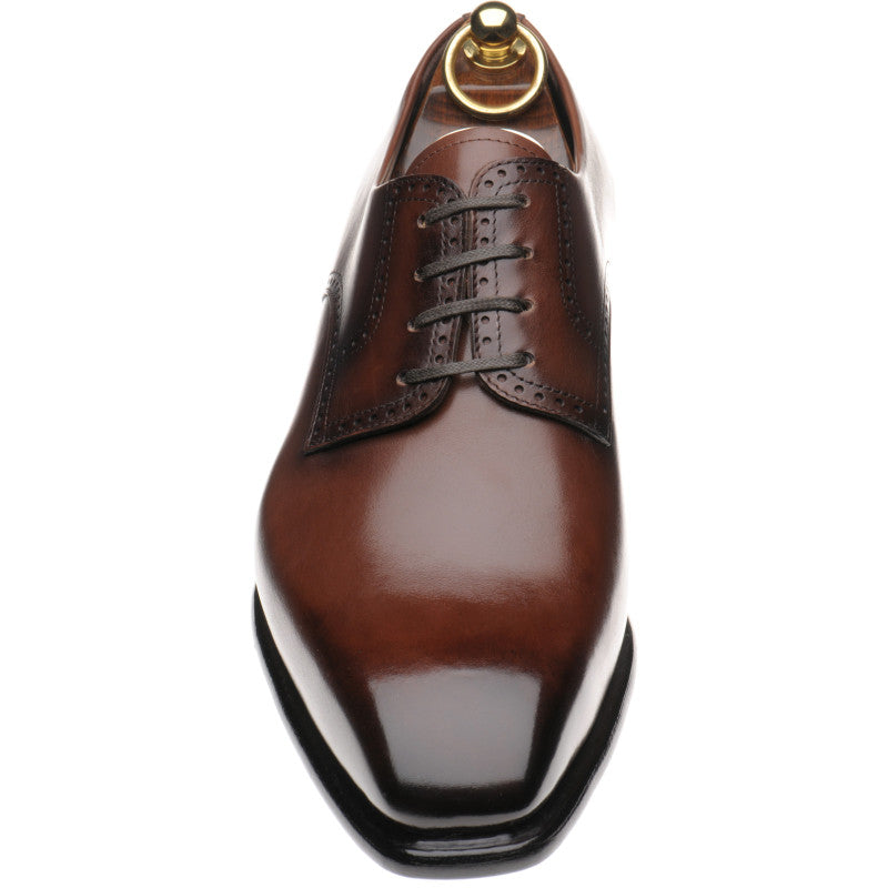 Product image for Herring Malborough mens Derby shoes in dark brown calf