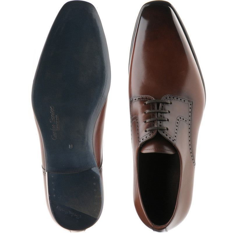 Product image for Herring Malborough mens Derby shoes in dark brown calf