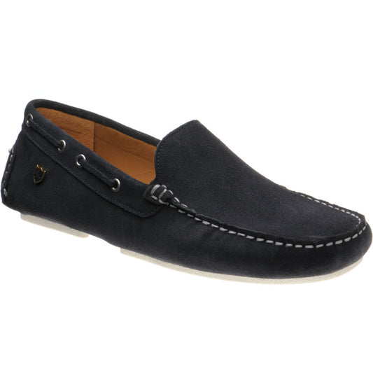 Product image for Herring Maranello II mens rubber-soled driving moccasins in navy suede