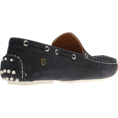 Product image for Herring Maranello II mens rubber-soled driving moccasins in navy suede
