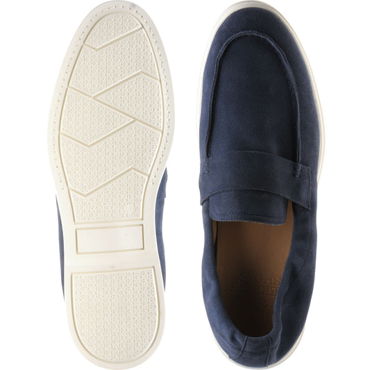Product image for Herring Matira mens rubber-soled loafers in blue suede