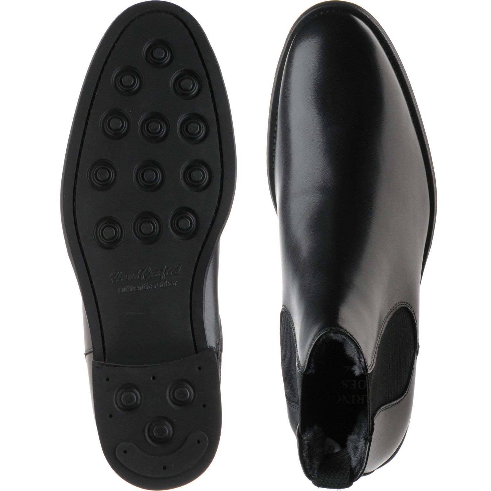 Product image for Herring Matterhorn mens rubber-soled Chelsea boots in black calf (second)