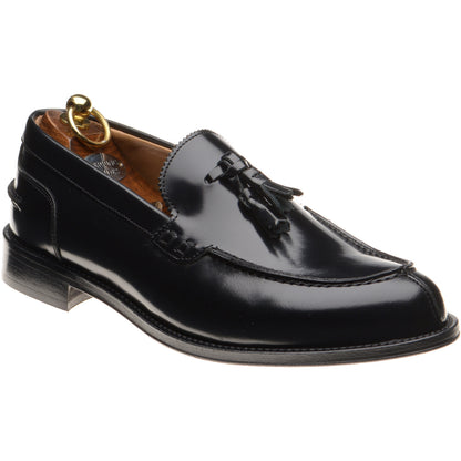 Product image for Herring Milano mens hybrid-soled tasselled loafers in black polished