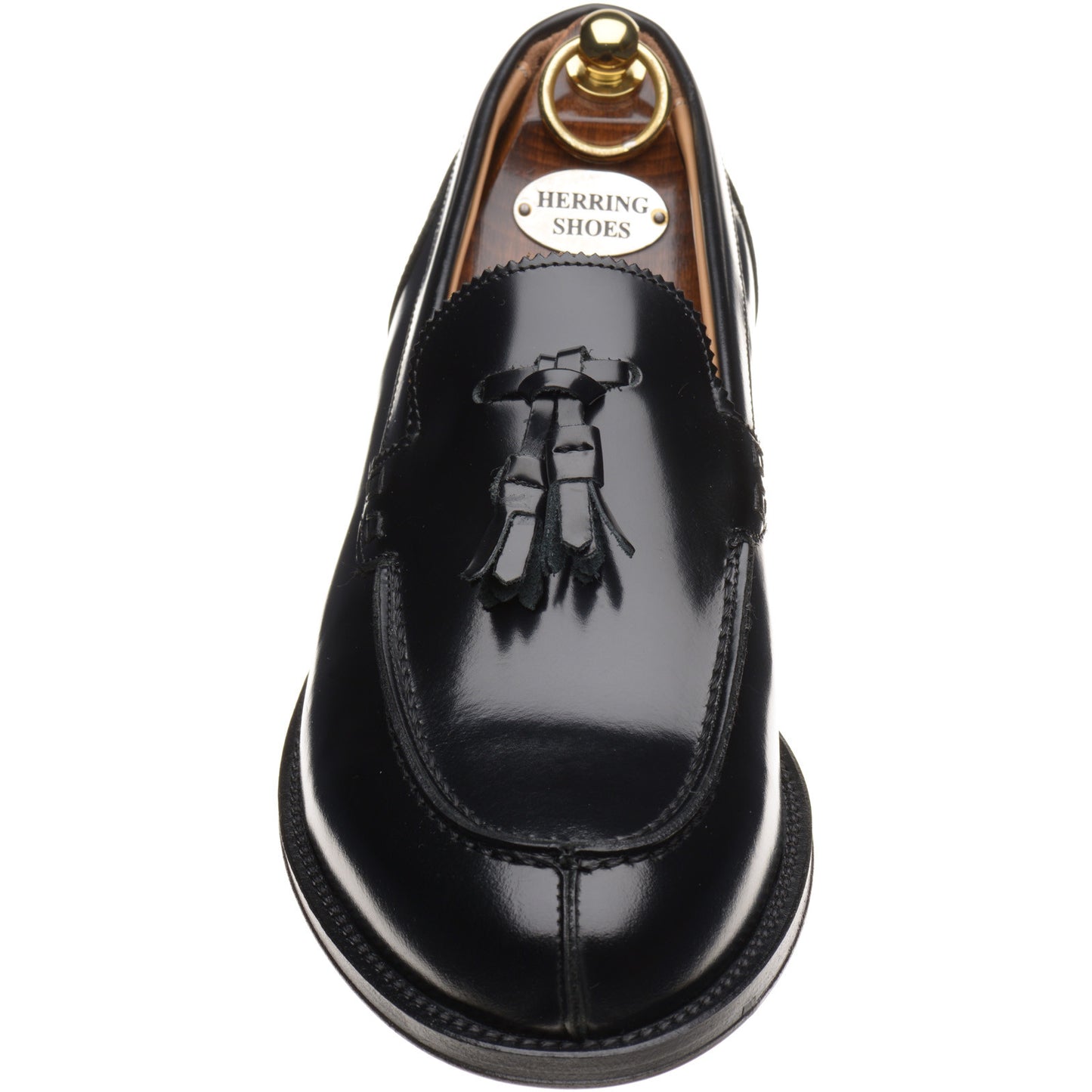 Product image for Herring Milano mens hybrid-soled tasselled loafers in black polished