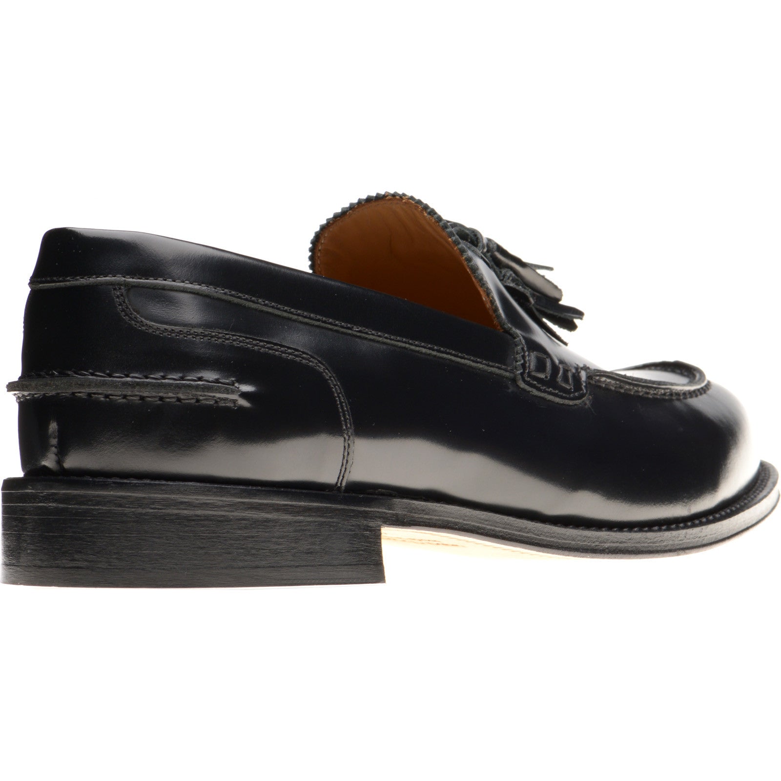 Product image for Herring Milano mens hybrid-soled tasselled loafers in black polished
