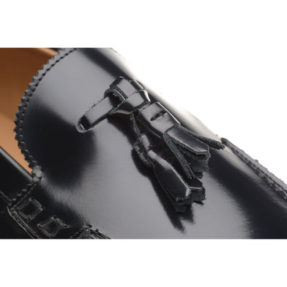 Product image for Herring Milano mens hybrid-soled tasselled loafers in black polished