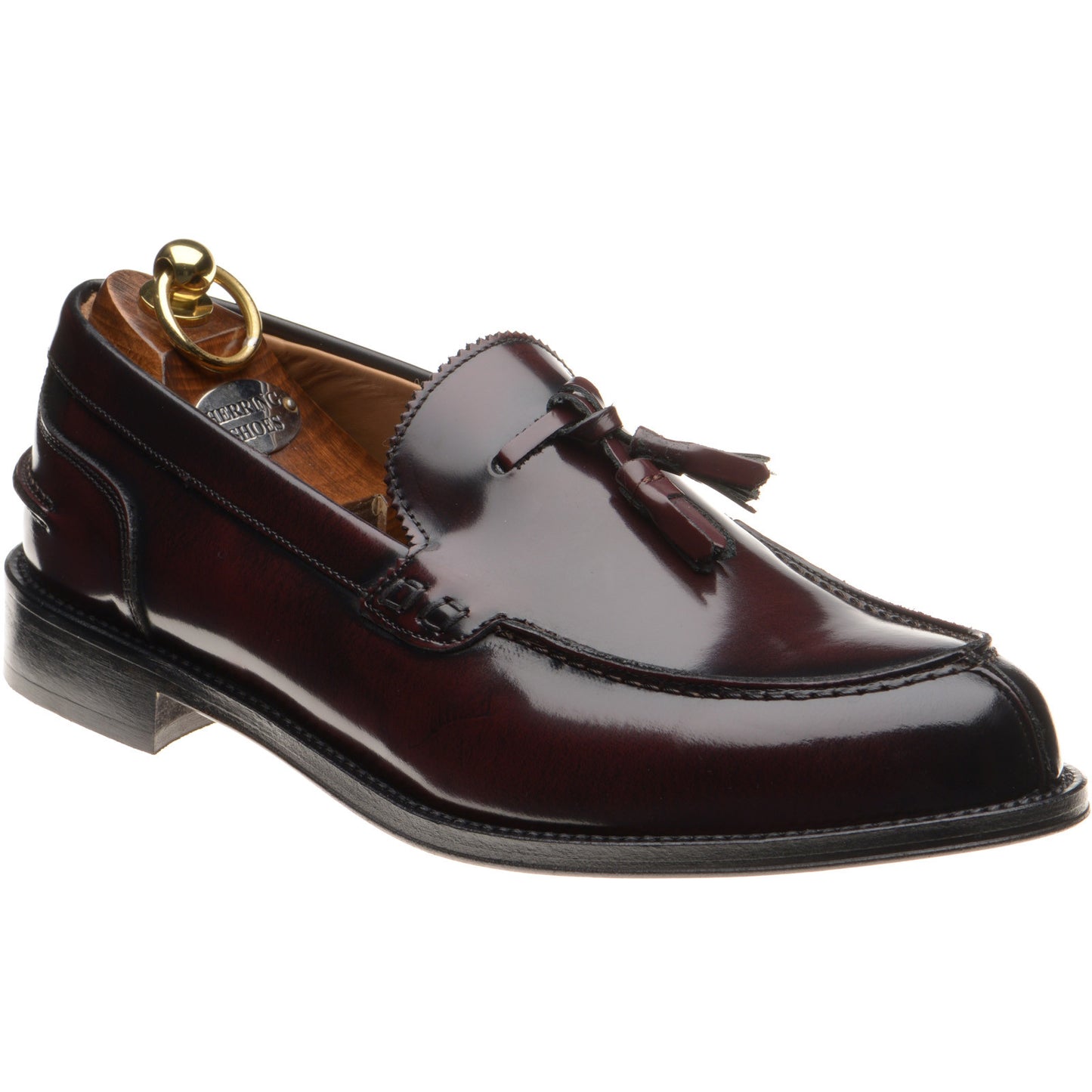 Product image for Herring Milano mens hybrid-soled tasselled loafers in burgundy polished