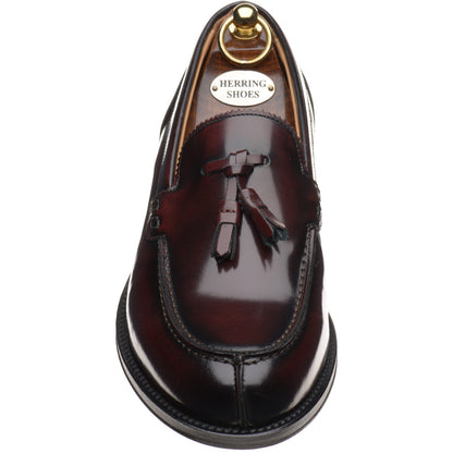 Product image for Herring Milano mens hybrid-soled tasselled loafers in burgundy polished