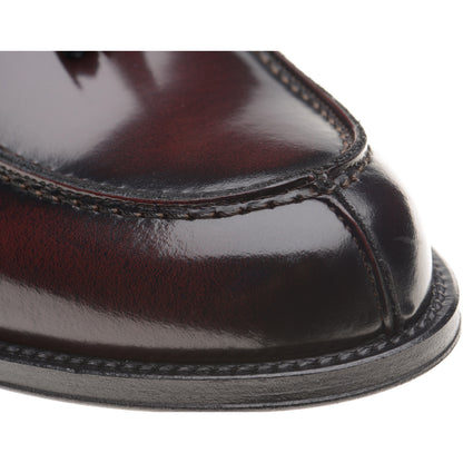 Product image for Herring Milano mens hybrid-soled tasselled loafers in burgundy polished