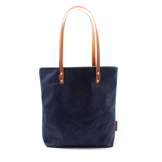 Product image for Herring Mill Bay Tote Bag in navy waxed canvas