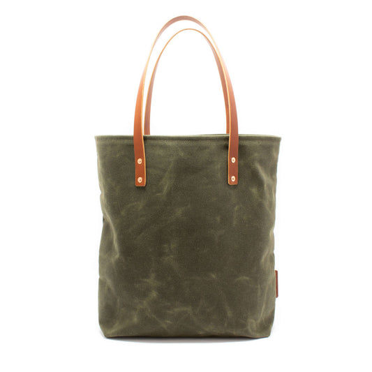 Product image for Herring Mill Bay Tote Bag in olive waxed canvas