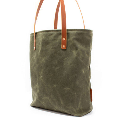 Product image for Herring Mill Bay Tote Bag in olive waxed canvas