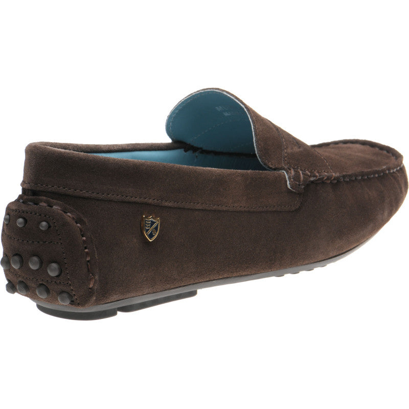 Product image for Herring Murlo II mens rubber-soled driving moccasins in chocolate suede