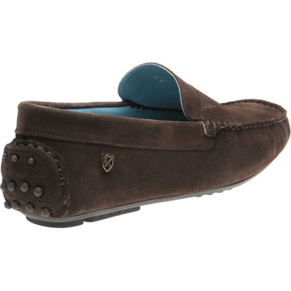 Product image for Herring Murlo II mens rubber-soled driving moccasins in chocolate suede