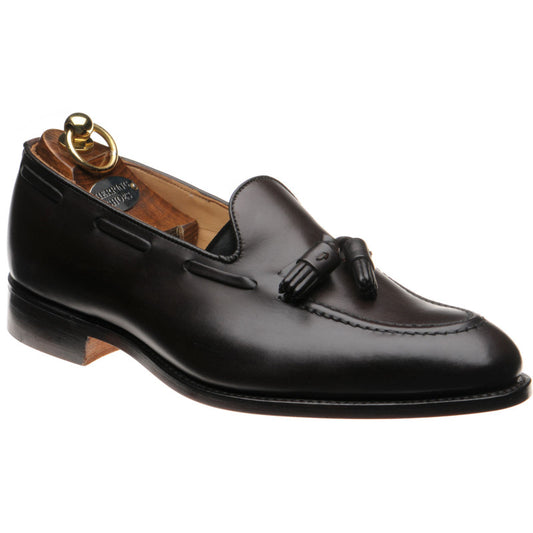 Product image for Herring Nene mens tasselled loafers in dark brown calf
