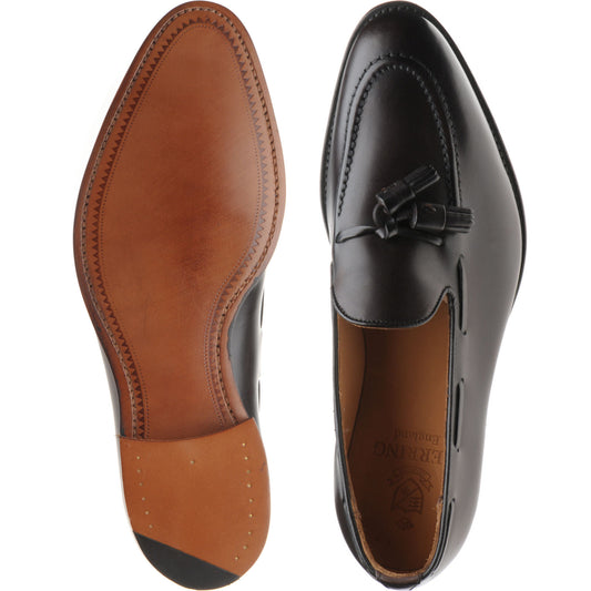 Product image for Herring Nene mens tasselled loafers in dark brown calf