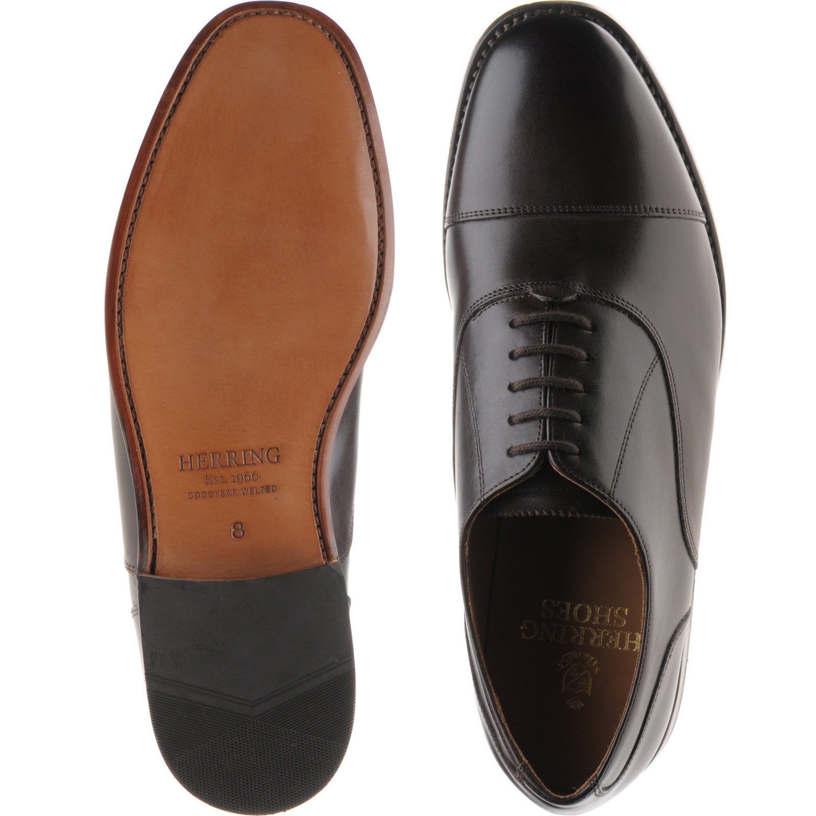 Product image for Herring Newcastle mens Oxfords in dark chocolate calf (second)