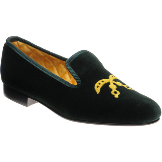 Product image for Herring Ohene mens house shoes in green velvet