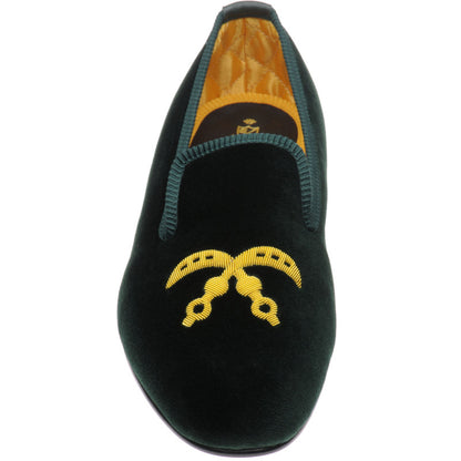 Product image for Herring Ohene mens house shoes in green velvet