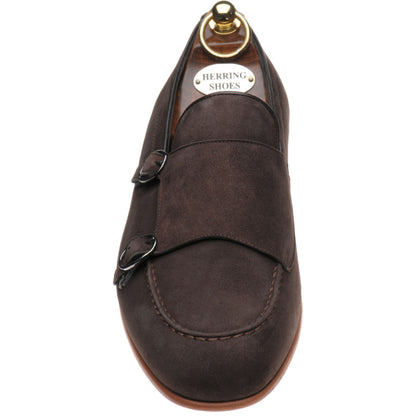 Product image for Herring Otello mens monk shoes in brown suede